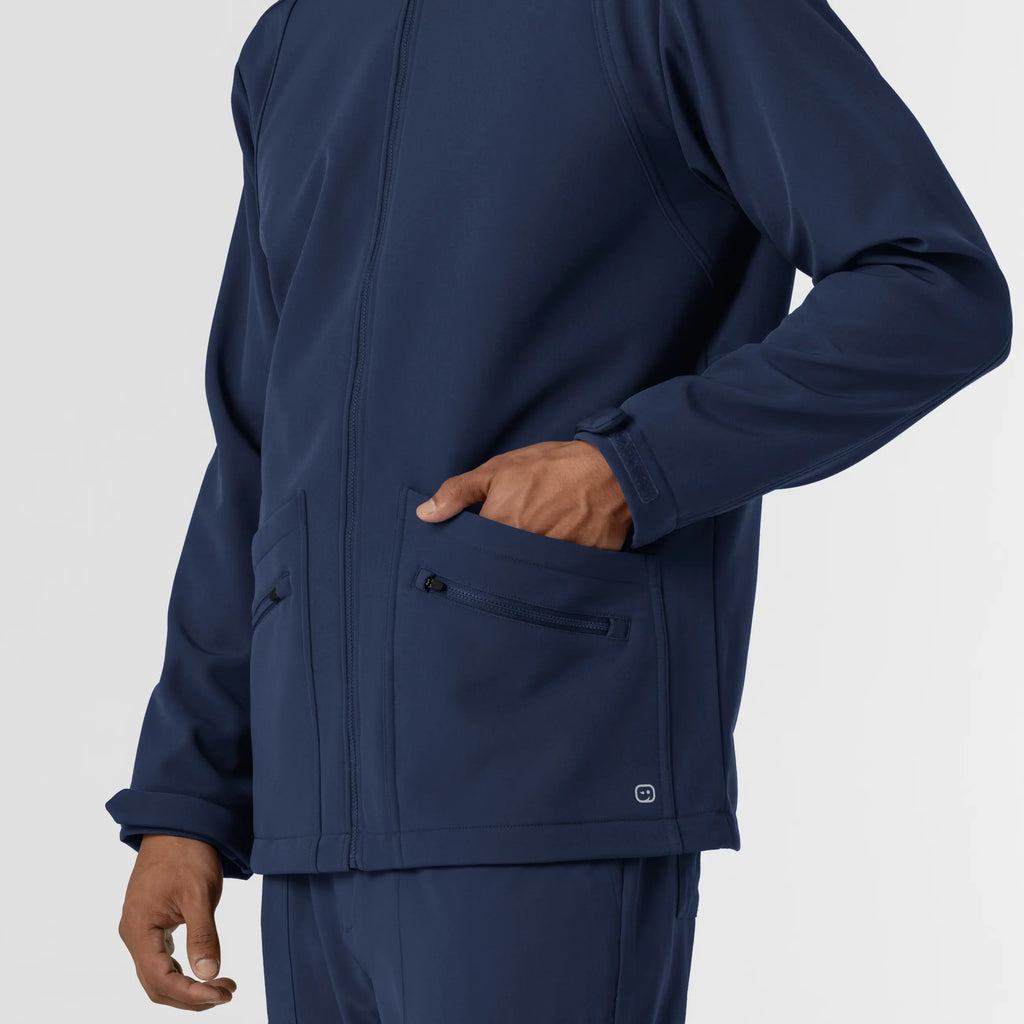 Wink Scrubs Men's Soft Shell Scrub Jacket Navy | scrub-supply.com