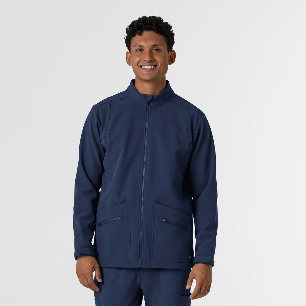 Wink Scrubs Men's Soft Shell Scrub Jacket Navy | scrub-supply.com