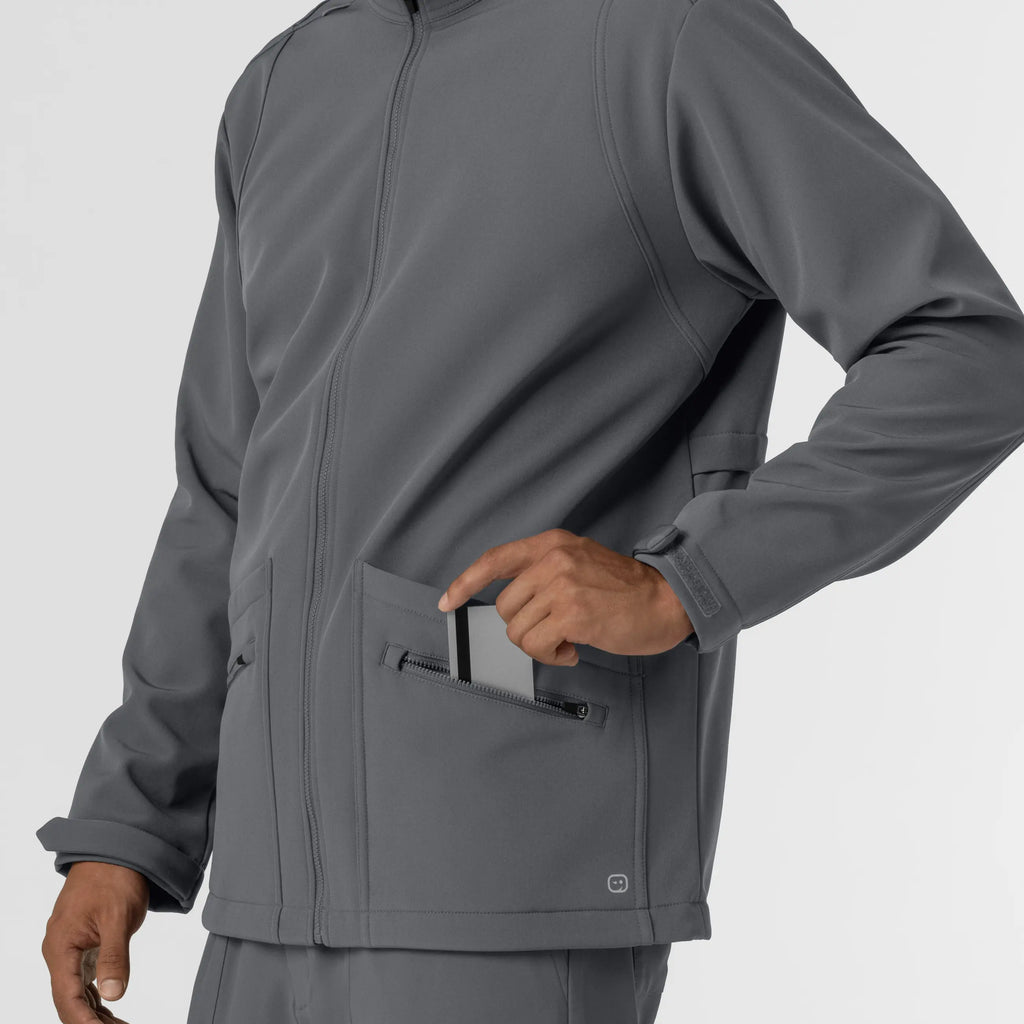 Wink Scrubs Men's Soft Shell Scrub Jacket Pewter | scrub-supply.com