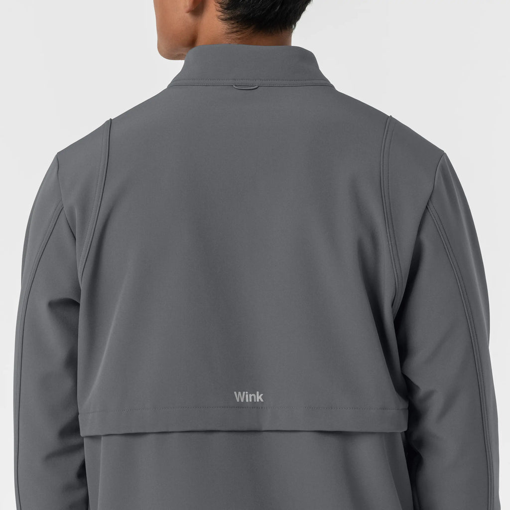 Wink Scrubs Men's Soft Shell Scrub Jacket Pewter | scrub-supply.com