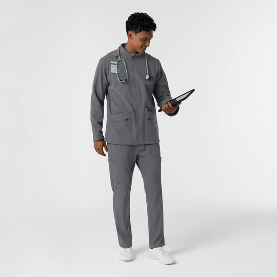 Wink Scrubs Men's Soft Shell Scrub Jacket Pewter | scrub-supply.com