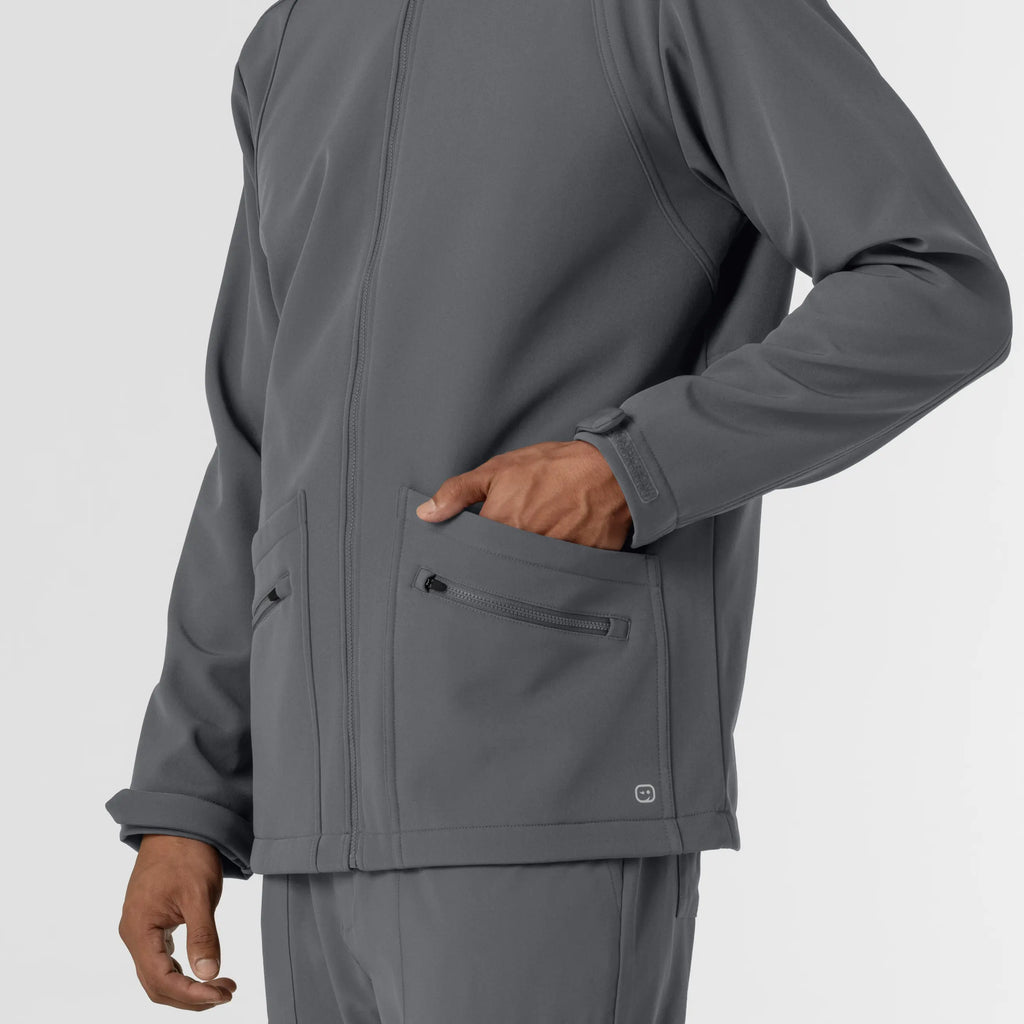 Wink Scrubs Men's Soft Shell Scrub Jacket Pewter | scrub-supply.com