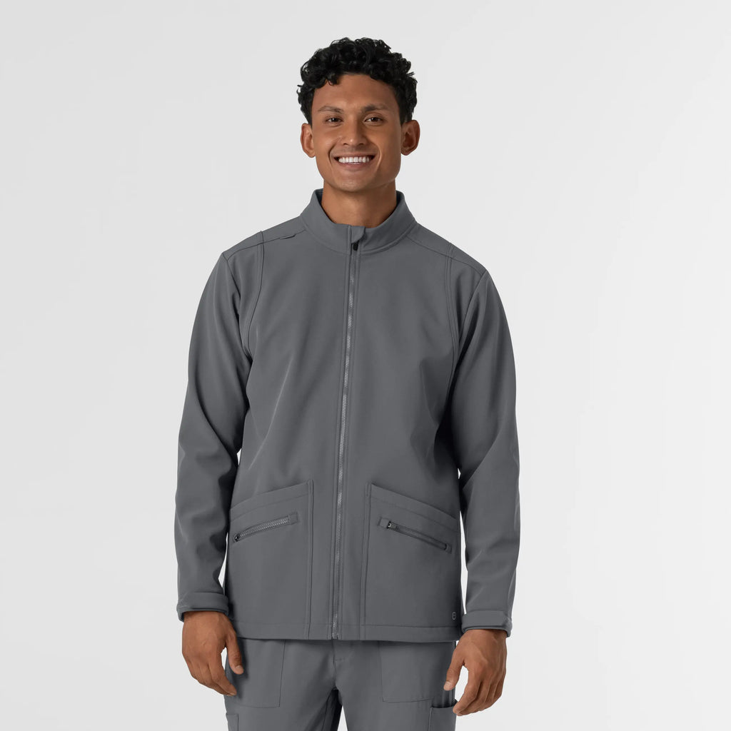 Wink Scrubs Men's Soft Shell Scrub Jacket Pewter | scrub-supply.com