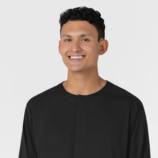 Wink Scrubs Men's Men’s Warm-Up Scrub Jacket Black | scrub-supply.com