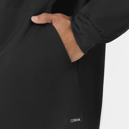 Wink Scrubs Men's Men’s Warm-Up Scrub Jacket Black | scrub-supply.com