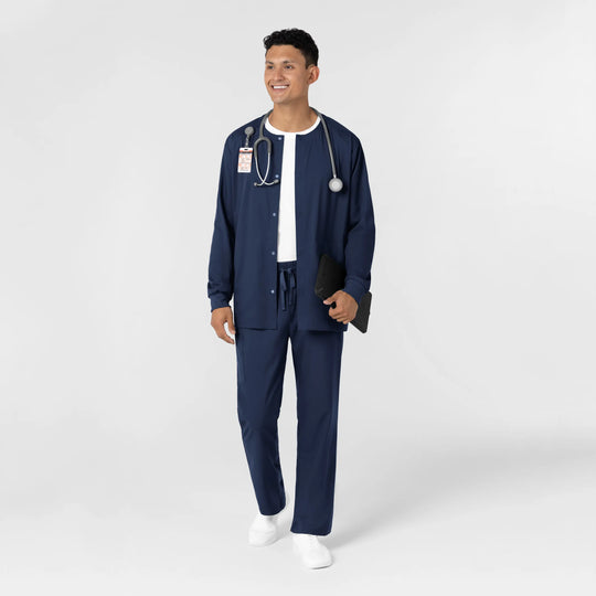 Wink Scrubs Men's Men’s Warm-Up Scrub Jacket Navy | scrub-supply.com