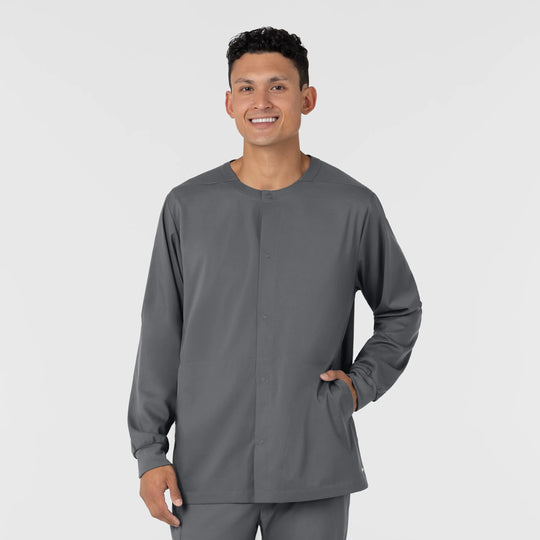 Wink Scrubs Men's Men’s Warm-Up Scrub Jacket Pewter | scrub-supply.com