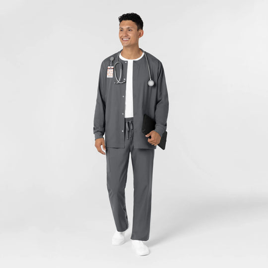 Wink Scrubs Men's Men’s Warm-Up Scrub Jacket Pewter | scrub-supply.com