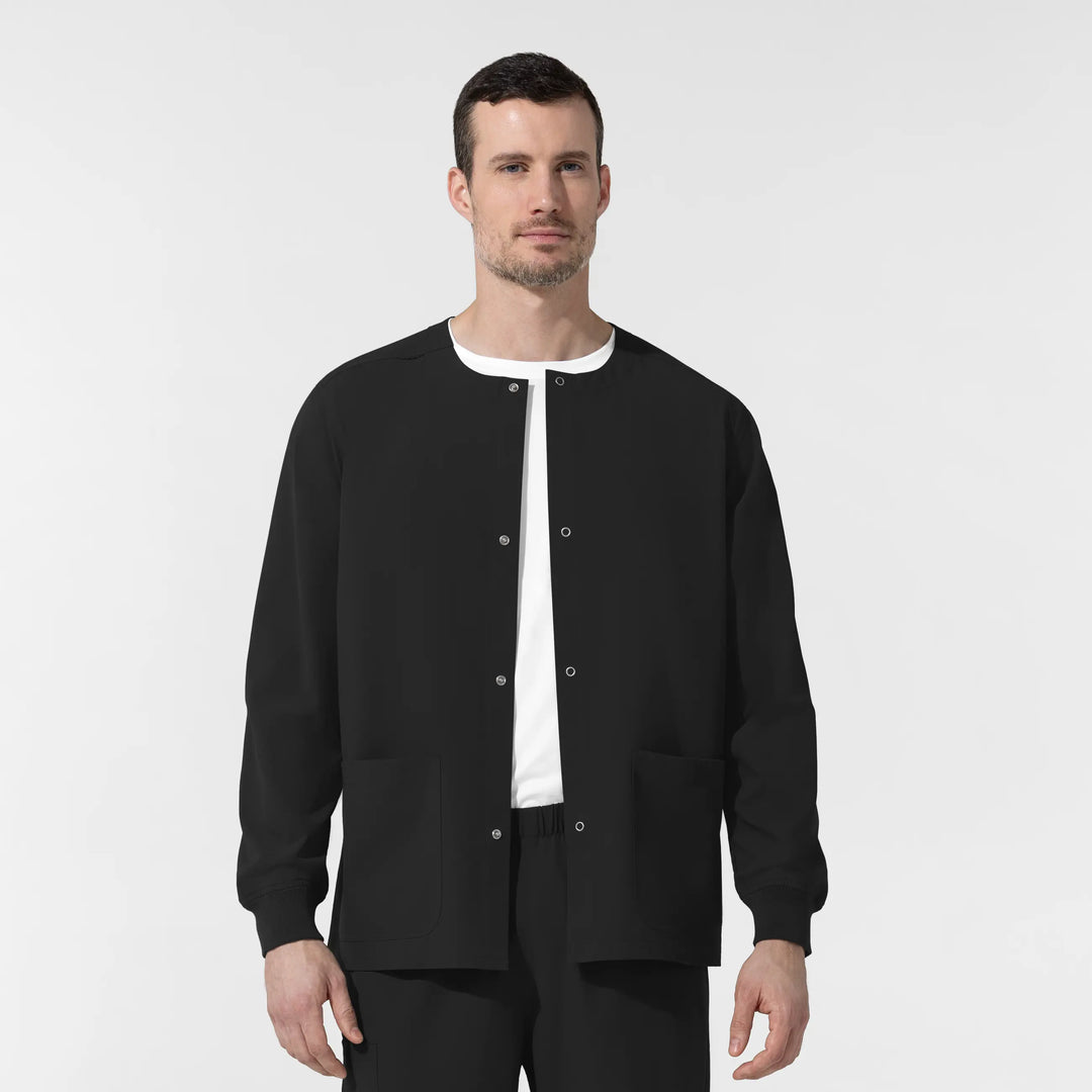 Wink Scrubs Unisex Warm-Up Scrub Jacket Black | scrub-supply.com