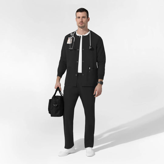 Wink Scrubs Unisex Warm-Up Scrub Jacket Black | scrub-supply.com