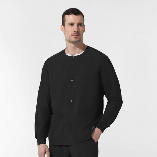 Wink Scrubs Unisex Warm-Up Scrub Jacket Black | scrub-supply.com