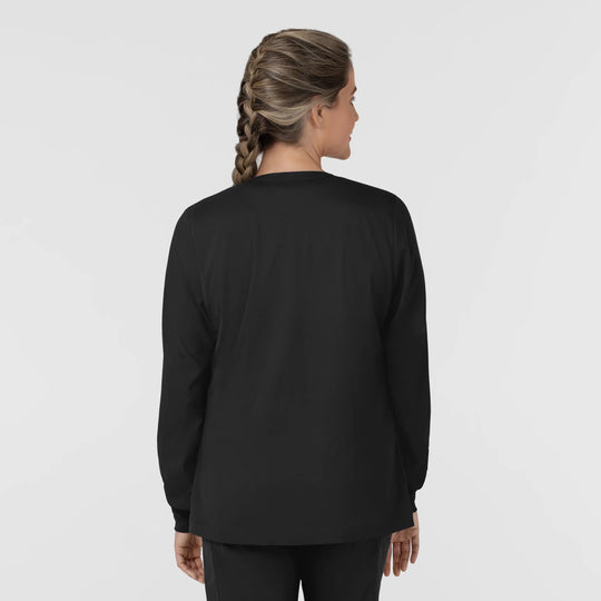 Wink Scrubs Women's Women’s Warm-Up Scrub Jacket Black | scrub-supply.com