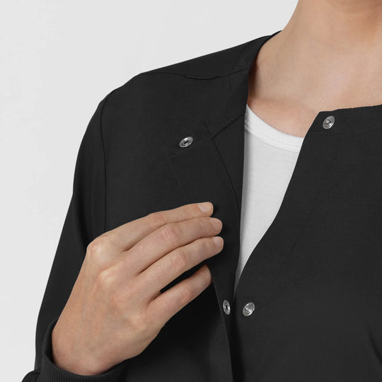 Wink Scrubs Women's Women’s Warm-Up Scrub Jacket Black | scrub-supply.com