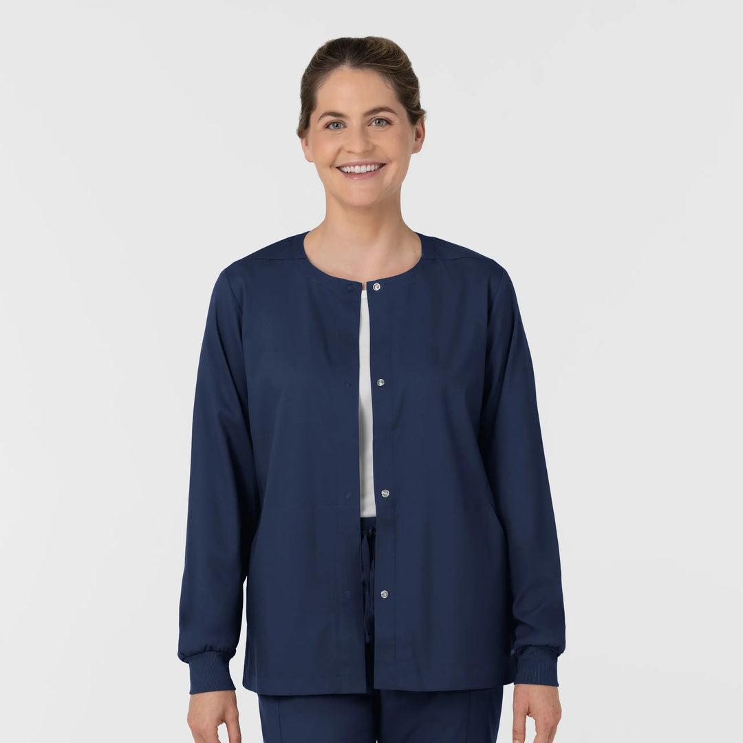 Wink Scrubs Women's Women’s Warm-Up Scrub Jacket Navy | scrub-supply.com
