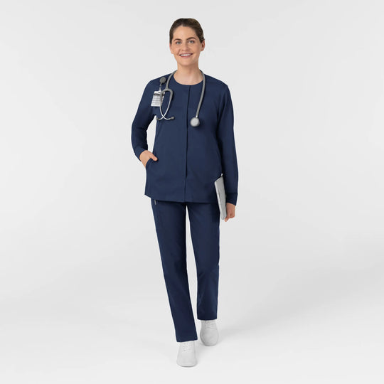 Wink Scrubs Women's Women’s Warm-Up Scrub Jacket Navy | scrub-supply.com