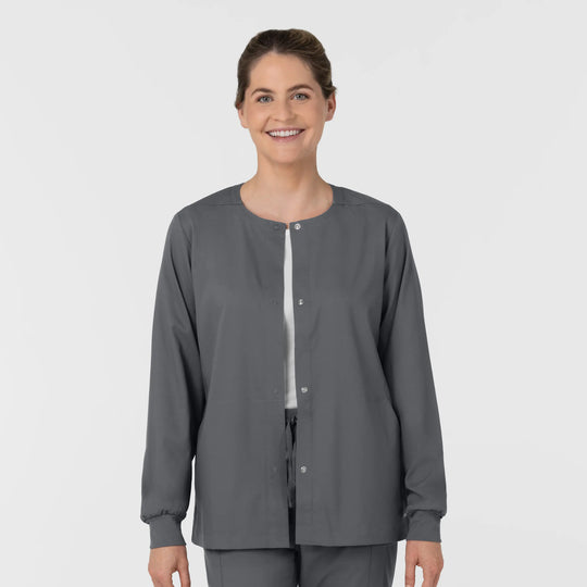 Wink Scrubs Women's Women’s Warm-Up Scrub Jacket Pewter | scrub-supply.com