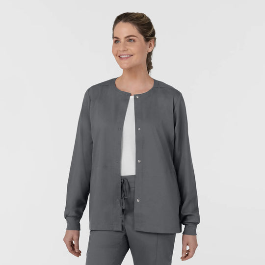 Wink Scrubs Women's Women’s Warm-Up Scrub Jacket Pewter | scrub-supply.com