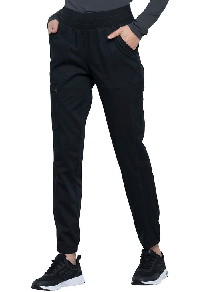 Cherokee Scrubs Women's Natural Rise Jogger Black | scrub-supply.com