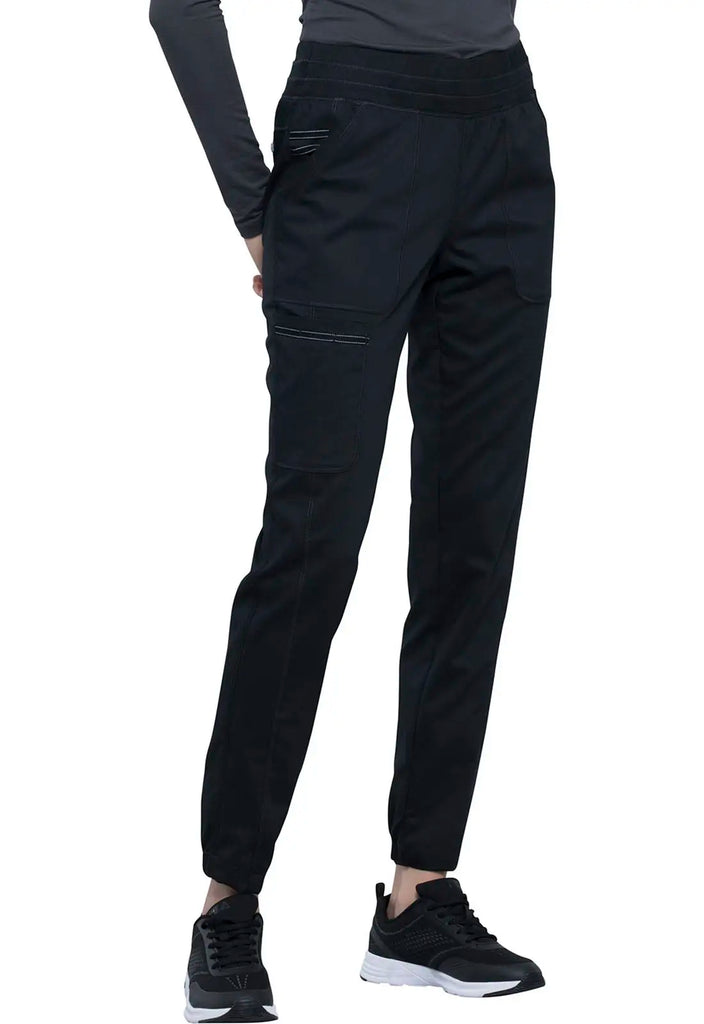 Cherokee Scrubs Women's Natural Rise Jogger Black | scrub-supply.com