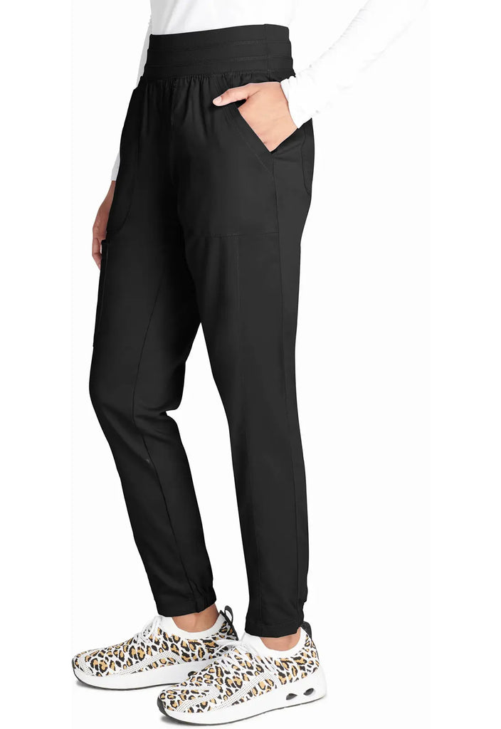 Cherokee Scrubs Women's Natural Rise Jogger Black | scrub-supply.com