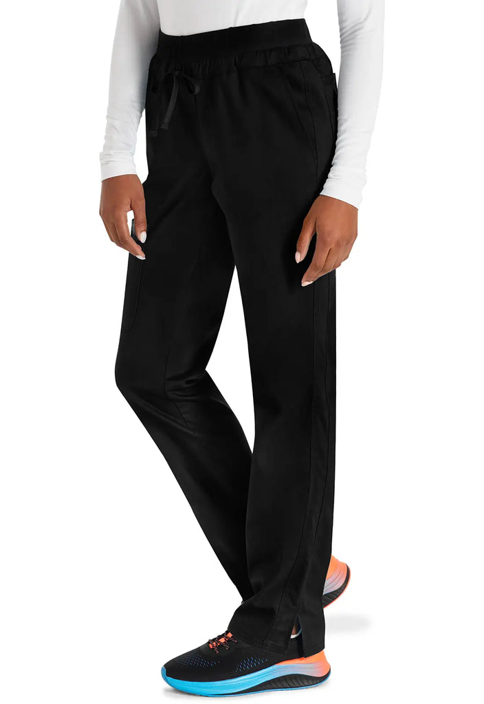 Cherokee Scrubs Women's Mid Rise Tapered Leg Drawstring Pant Black | scrub-supply.com