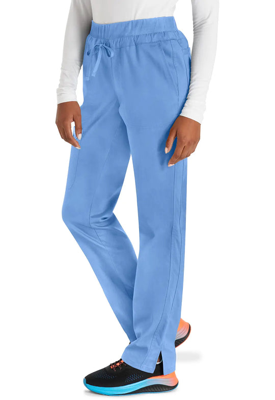Cherokee Scrubs Women's Mid Rise Tapered Leg Drawstring Pant Ceil Blue | scrub-supply.com