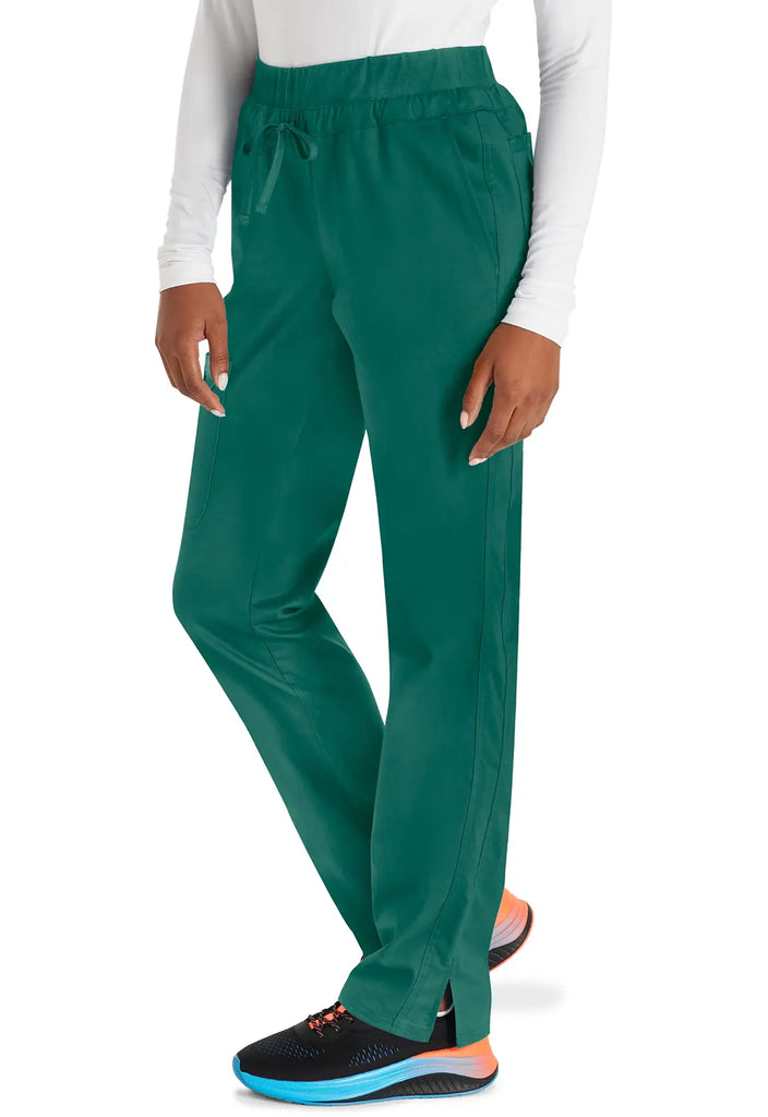 Cherokee Scrubs Women's Mid Rise Tapered Leg Drawstring Pant Hunter Green | scrub-supply.com
