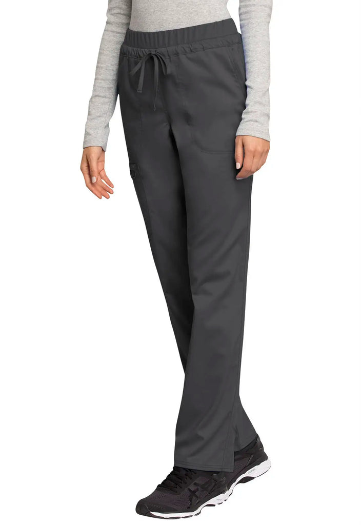 Cherokee Scrubs Mid Rise Tapered Leg Drawstring Pant Pewter | scrub-supply.com