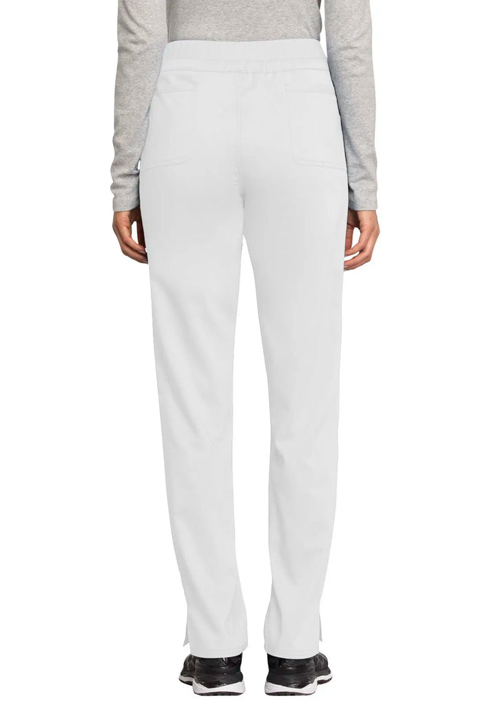 Cherokee Scrubs Mid Rise Tapered Leg Drawstring Pant White | scrub-supply.com