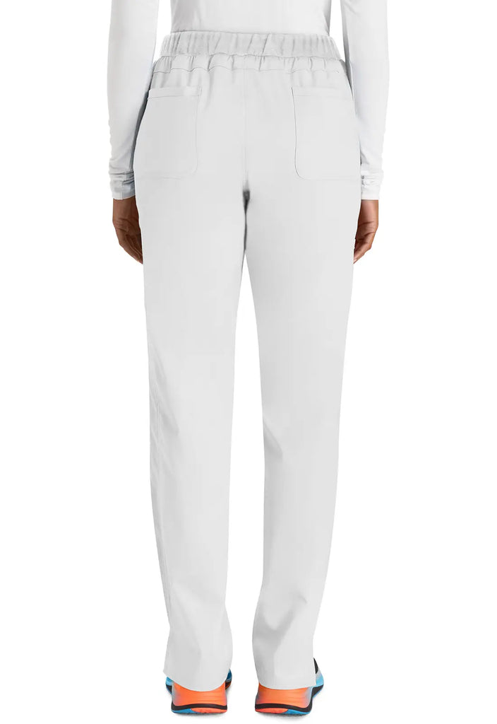 Cherokee Scrubs Women's Mid Rise Tapered Leg Drawstring Pant White | scrub-supply.com