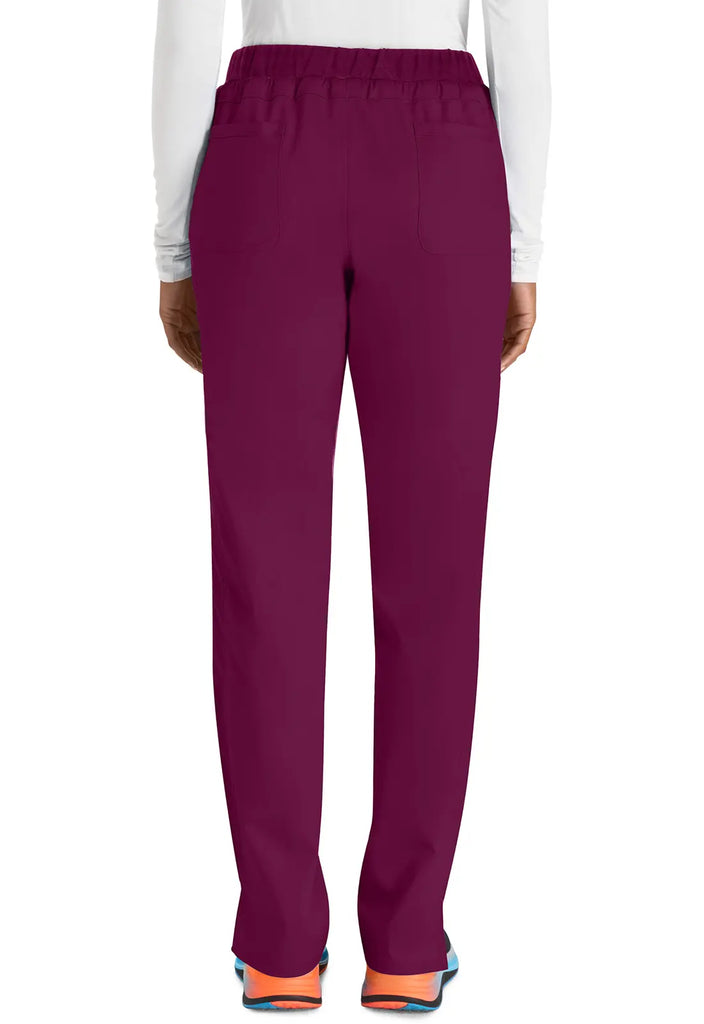 Cherokee Scrubs Women's Mid Rise Tapered Leg Drawstring Pant Wine | scrub-supply.com