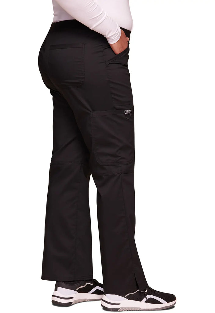 Cherokee Scrubs Women's Mid Rise Straight Leg Pull-on Pant Black | scrub-supply.com