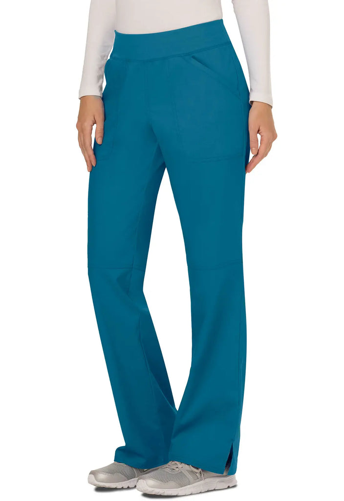 Cherokee Scrubs Women's Mid Rise Straight Leg Pull-on Pant Caribbean Blue | scrub-supply.com