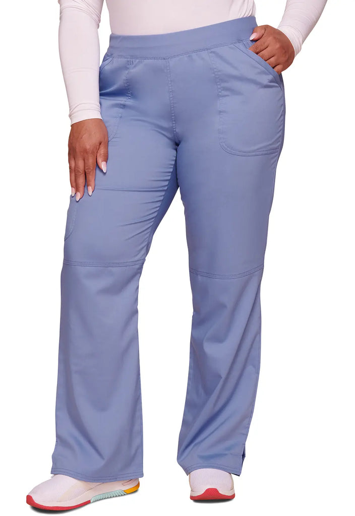 Cherokee Scrubs Mid Rise Straight Leg Pull-on Pant Ceil Blue | scrub-supply.com