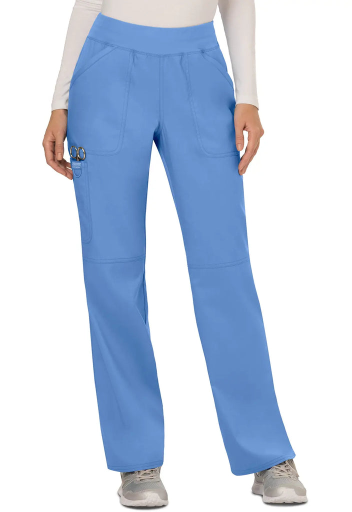 Cherokee Scrubs Women's Mid Rise Straight Leg Pull-on Pant Ceil Blue | scrub-supply.com