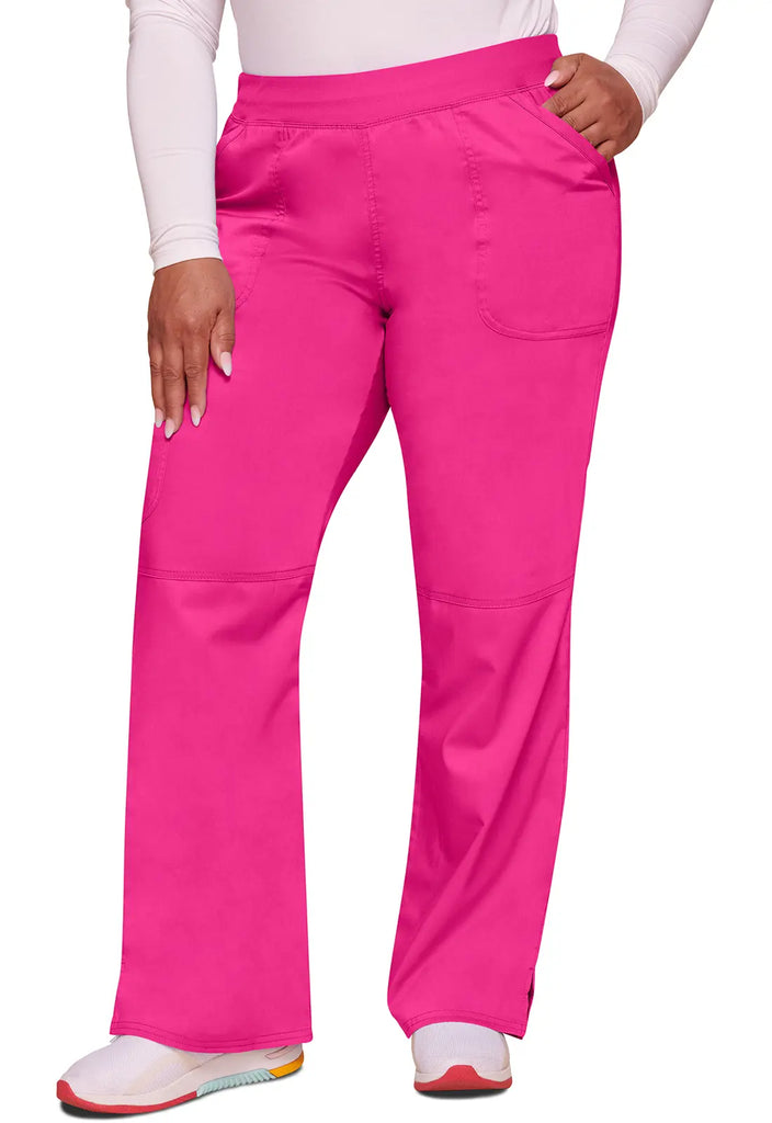 Cherokee Scrubs Women's Mid Rise Straight Leg Pull-on Pant Electric Pink | scrub-supply.com