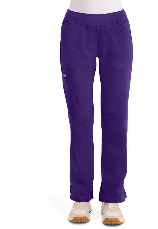 Cherokee Scrubs Women's Mid Rise Straight Leg Pull-on Pant Grape | scrub-supply.com