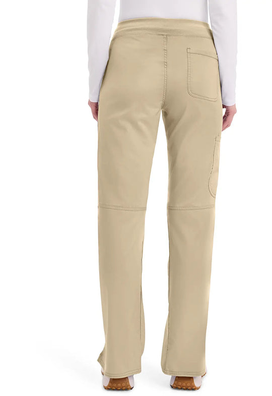 Cherokee Scrubs Women's Mid Rise Straight Leg Pull-on Pant Khaki | scrub-supply.com