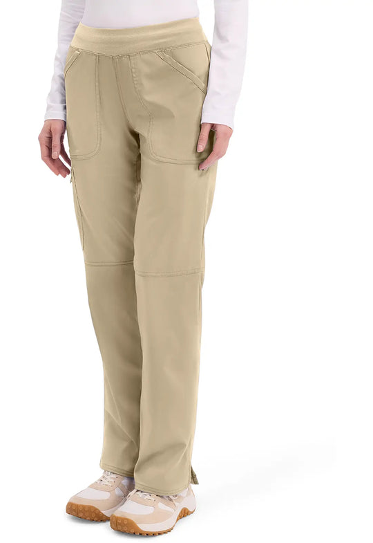 Cherokee Scrubs Women's Mid Rise Straight Leg Pull-on Pant Khaki | scrub-supply.com