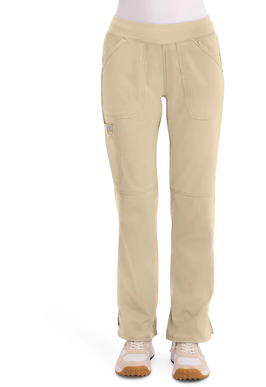 Cherokee Scrubs Women's Mid Rise Straight Leg Pull-on Pant Khaki | scrub-supply.com