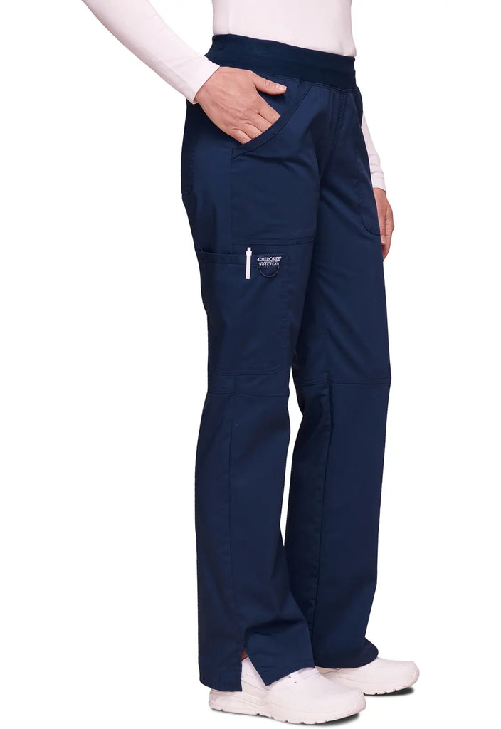 Cherokee Scrubs Mid Rise Straight Leg Pull-on Pant Navy | scrub-supply.com