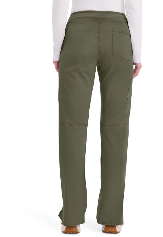 Cherokee Scrubs Women's Mid Rise Straight Leg Pull-on Pant Olive | scrub-supply.com