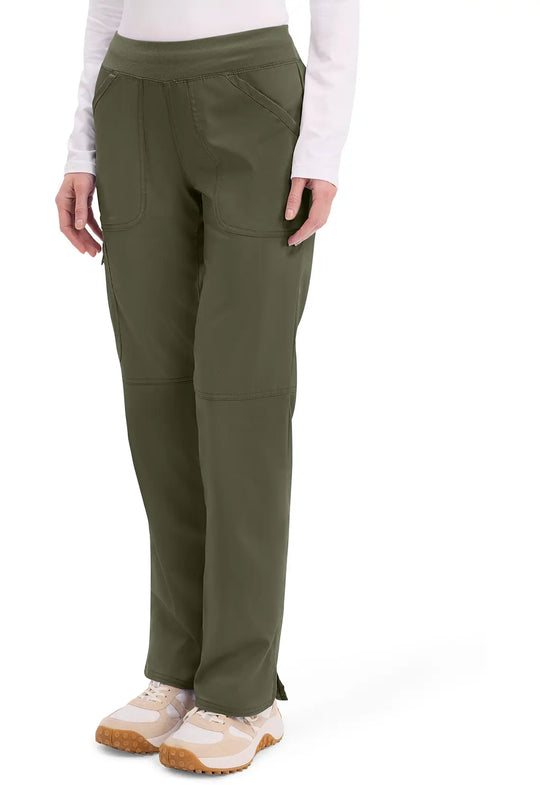 Cherokee Scrubs Women's Mid Rise Straight Leg Pull-on Pant Olive | scrub-supply.com