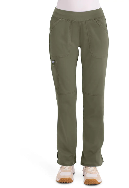 Cherokee Scrubs Women's Mid Rise Straight Leg Pull-on Pant Olive | scrub-supply.com