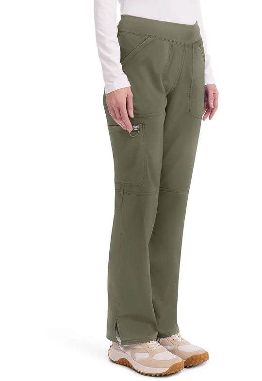 Cherokee Scrubs Women's Mid Rise Straight Leg Pull-on Pant Olive | scrub-supply.com