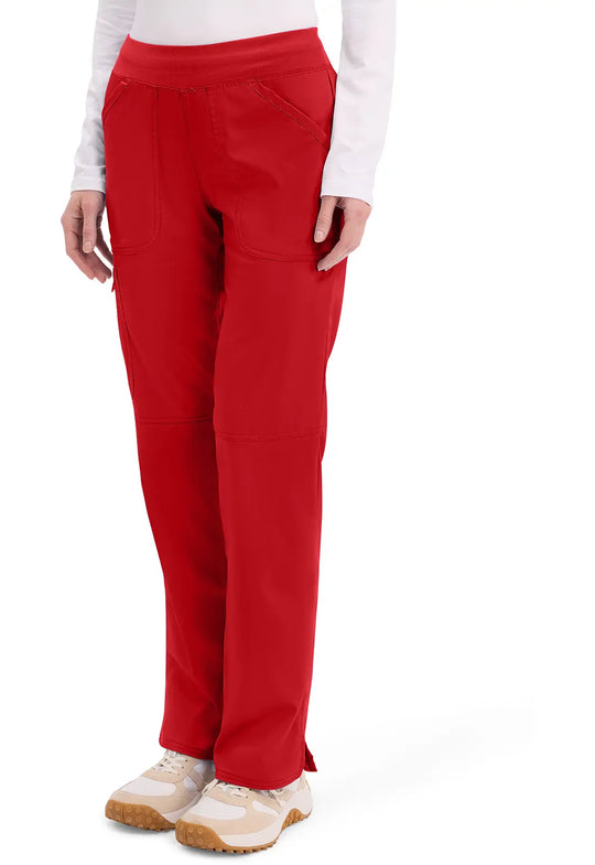 Cherokee Scrubs Women's Mid Rise Straight Leg Pull-on Pant Red | scrub-supply.com
