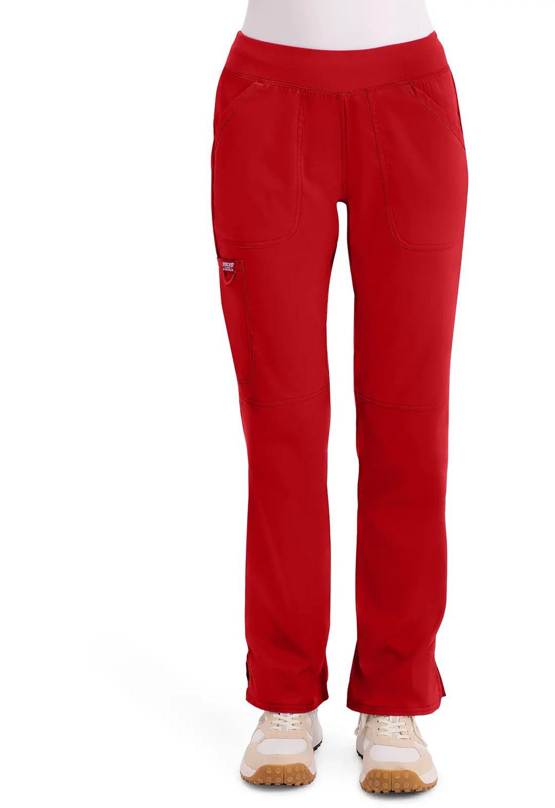 Cherokee Scrubs Women's Mid Rise Straight Leg Pull-on Pant Red | scrub-supply.com