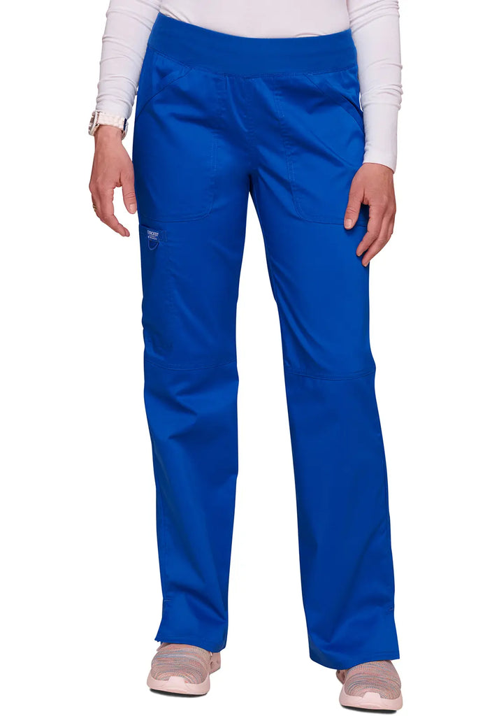 Cherokee Scrubs Mid Rise Straight Leg Pull-on Pant Royal Blue | scrub-supply.com