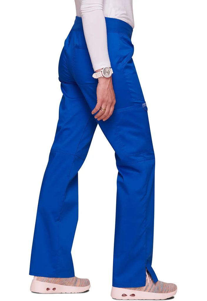 Cherokee Scrubs Women's Mid Rise Straight Leg Pull-on Pant Royal Blue | scrub-supply.com