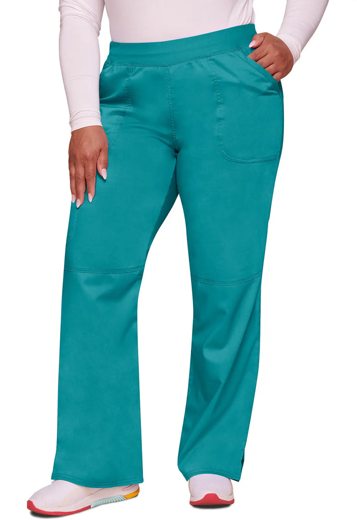 Cherokee Scrubs Mid Rise Straight Leg Pull-on Pant Teal | scrub-supply.com